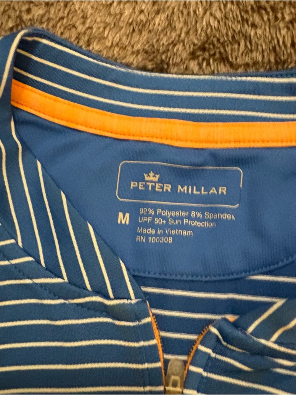 Peter Millar Women's Vista Stripe Shirley Sleeveless Quarter Zip Golf Polo Med - Picture 13 of 13